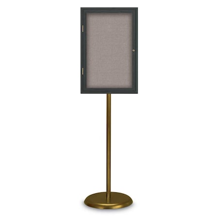 United Visual Products Corkboard, Triple Door, Radius Frame, 96x48", Bronze/Medium Gray UV7006-BRONZE-MEDGRY